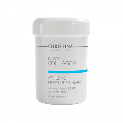 Азуленовий зволожуючий крем для нормальної та сухої шкіри Христина Еластін Колаген 250 мл CHR103 фото